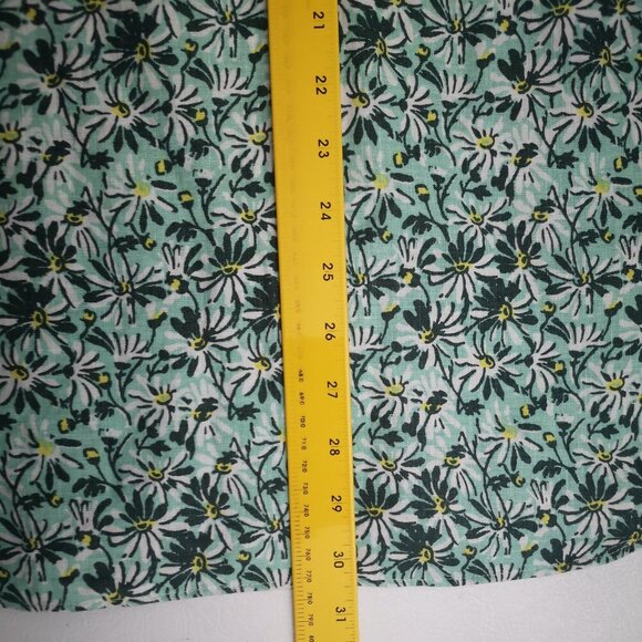 J. Crew Men's Size Medium Slim Fit Green Floral Print 100% Linen Shirt - Picture 8 of 8